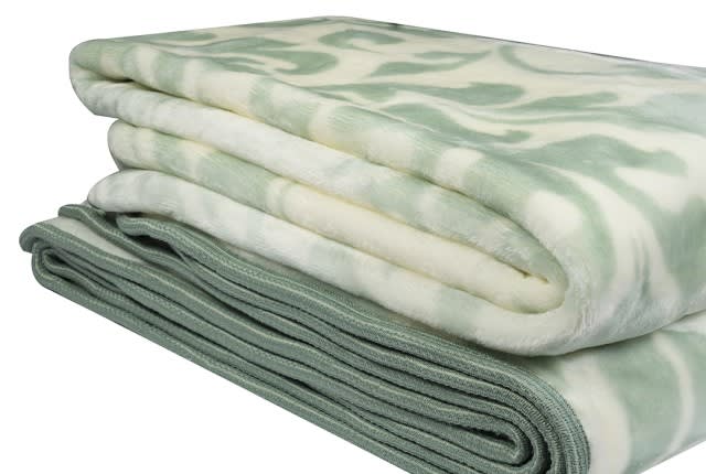 Mora Soft Blanket - 1 PC King Cream & L.Green