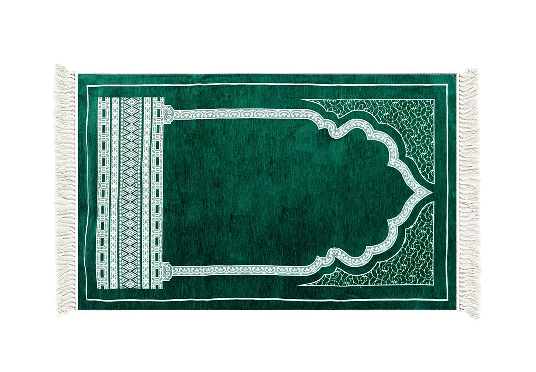 Armada Velvet Prayer Carpet - ( 115 X 70 ) cm - Green