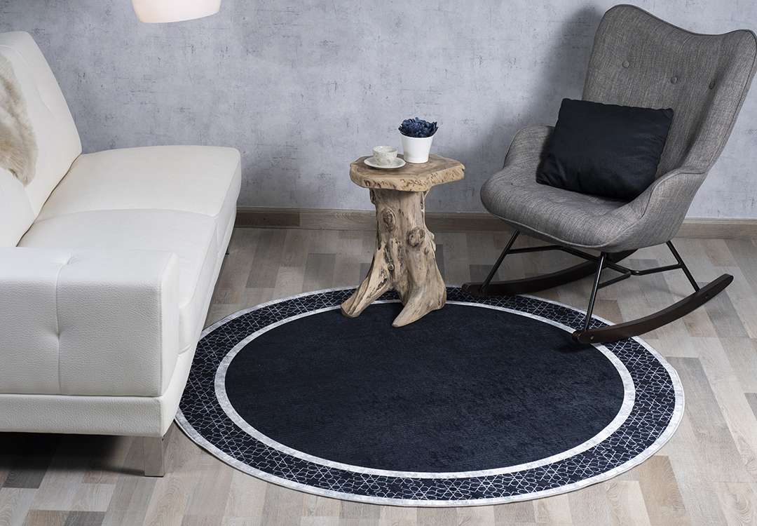 Armada Waterproof Carpet - ( 160 X 160 ) cm Navi & White ( Without White Edges )
