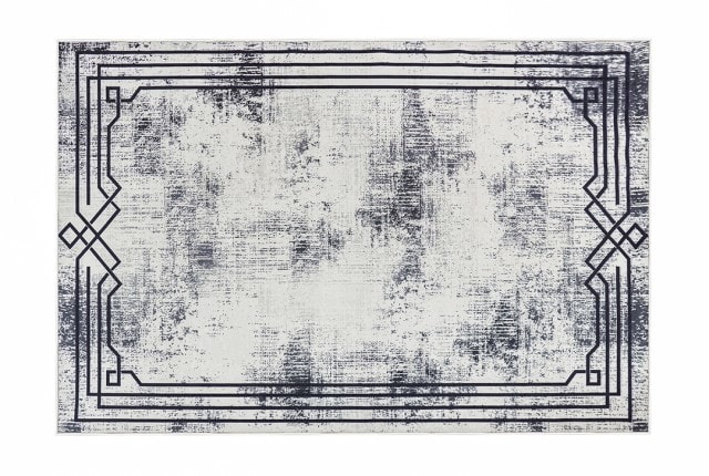 سجاد عازل للماء من أرمادا - ( 160 × 230 ) سم أوف وايت و أسود ( بدون أطراف بيضاء )