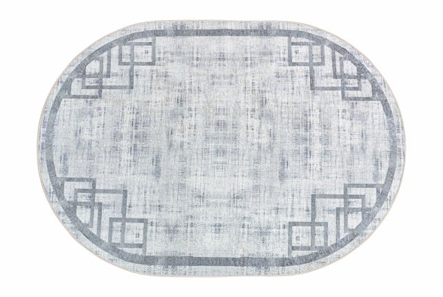 Armada Waterproof Carpet - Oval ( 160 X 230 ) cm Grey ( Without White Edges )