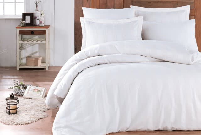 Hobby Satin Cotton Quilt Cover Set Without Filling 6 PCS - King White