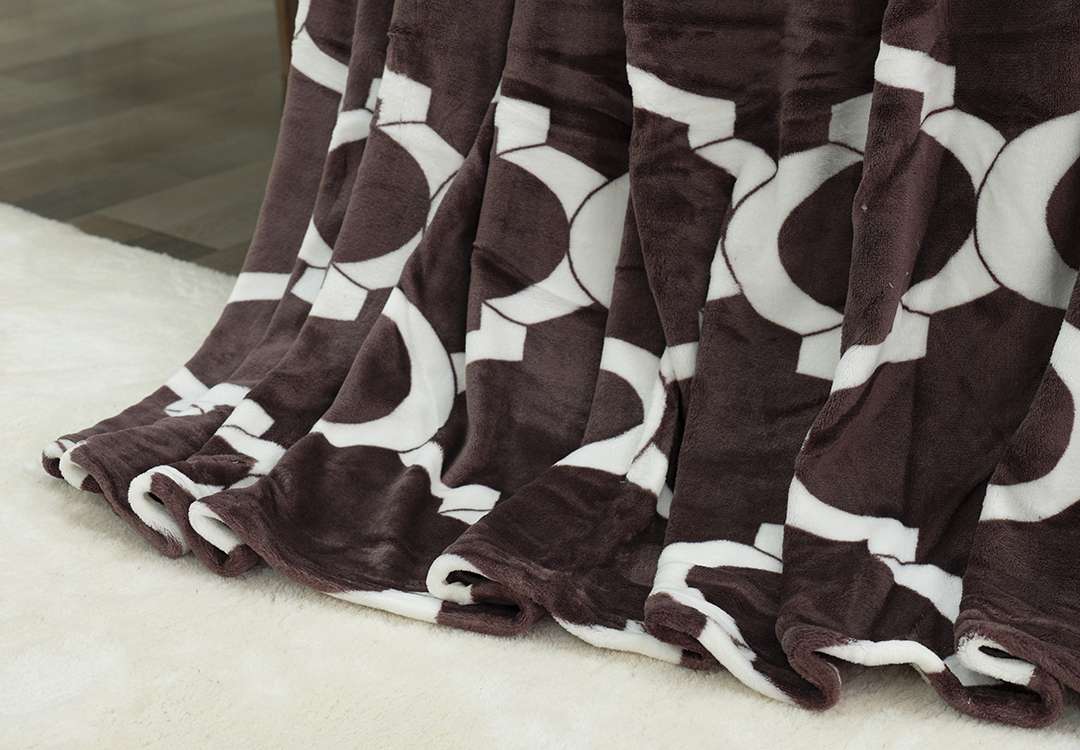 Feature Luxury Velvet Blanket 1 PC - King Brown