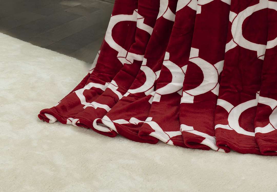 Feature Luxury Velvet Blanket 1 PC - King Red
