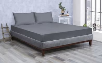 Al Saad Home Cotton BedSheet Set 3 PCS - Queen Grey