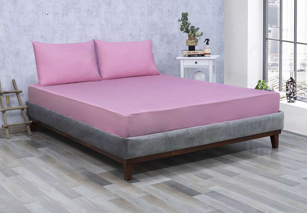 Al Saad Home Cotton BedSheet Set 3 PCS - Queen L.Purple