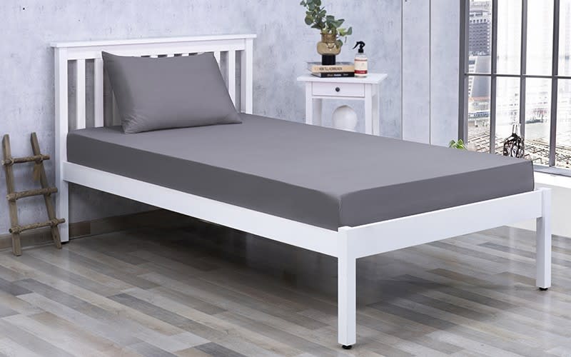Al Saad Home Cotton BedSheet Set 2 PCS - Single Grey