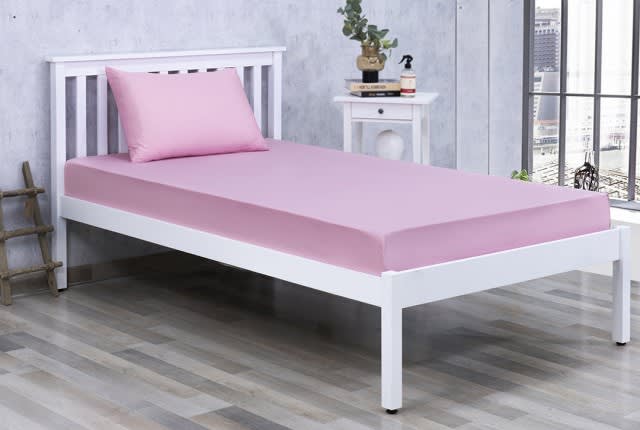 Al Saad Home Cotton BedSheet Set 2 PCS - Single Pink