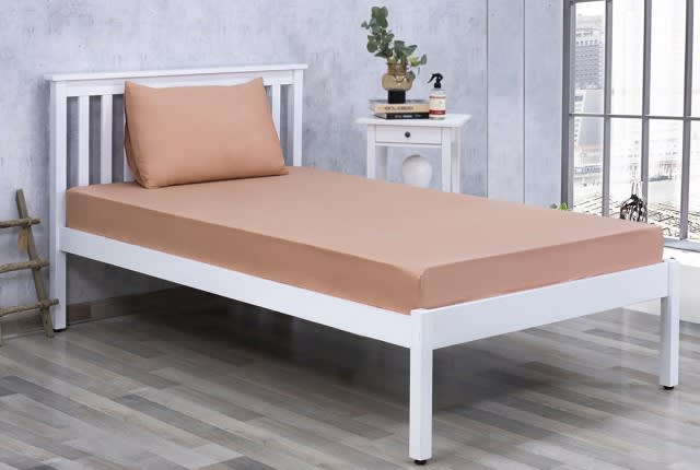 Al Saad Home Cotton BedSheet Set 2 PCS - Single Peach