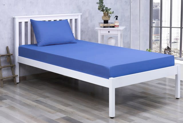 Al Saad Home Cotton BedSheet Set 2 PCS - Single Blue