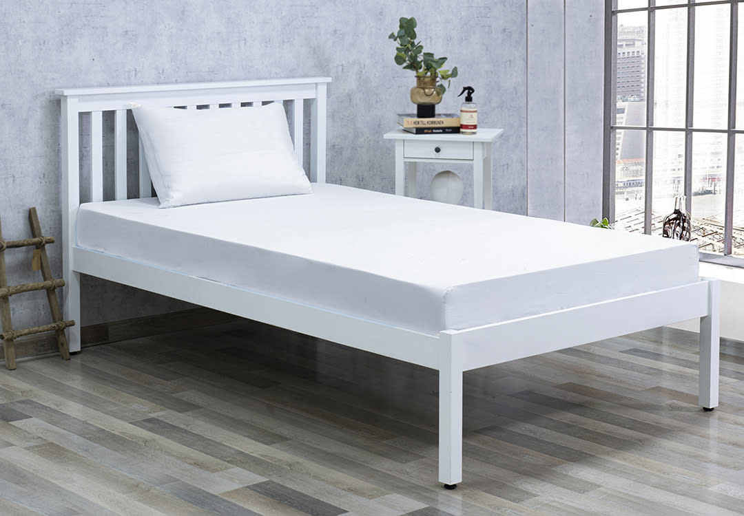 Al Saad Home Cotton BedSheet Set 2 PCS - Single White