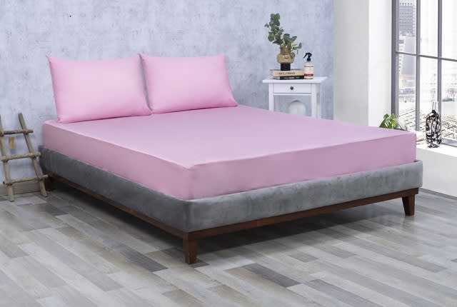 Al Saad Home Cotton BedSheet Set 3 PCS - King Pink