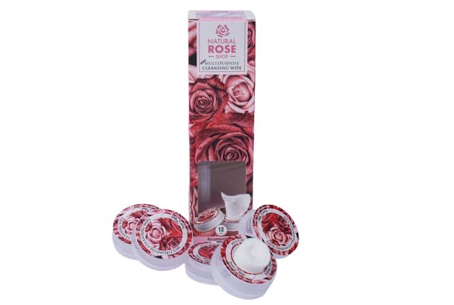 Natural Rose Cleansing Wipe - 12 PCS