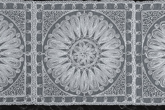 Turkish Embroidered Table Mat Set - 5 PCS L.Grey