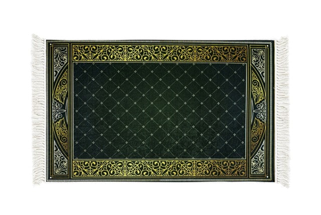 Armada Prayer Carpet For Decor - ( 60 X 120 ) cm - D.Green & Gold
