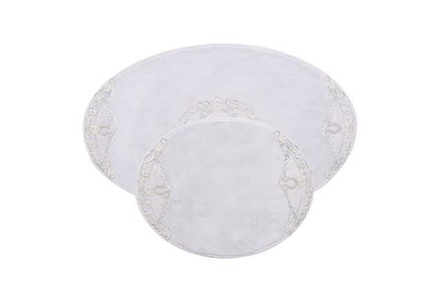 Armada Cotton Bath mat Oval 2 PCS - Off White