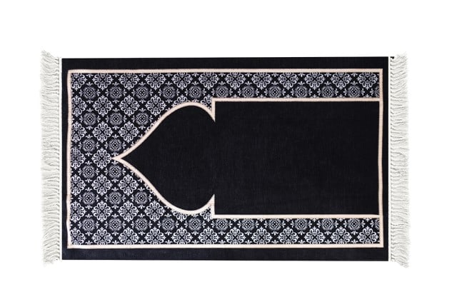 FCC Prayer Carpet With Bag For Decor - ( 115 X 70 ) cm - Black