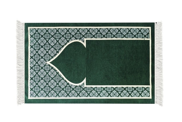 FCC Prayer Carpet With Bag For Decor - ( 115 X 70 ) cm - Green