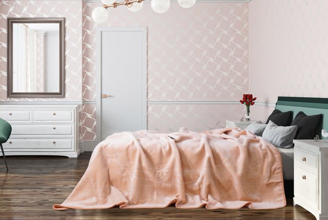 Al Saad Home Luxury Velvet Blanket - King Peach