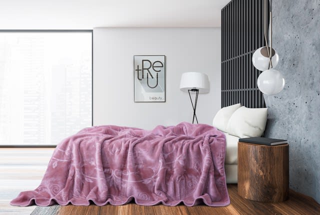 Al Saad Home Luxury Velvet Blanket - King Purple