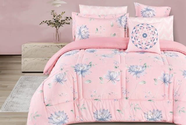 Savannah Cotton Comforter Set 7 PCS - King Pink
