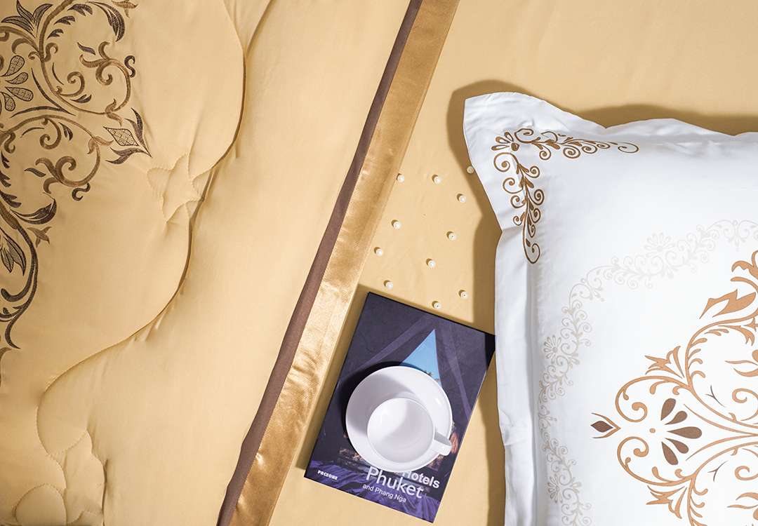 Andrea Embroidered Comforter Set 7 PCS - King Caramel