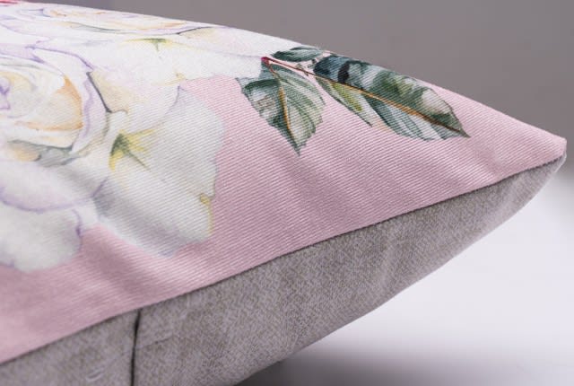 Armada Cushion Case For Decor - ( 45 × 45 ) White & Pink