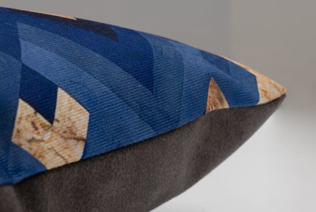Armada Cushion Case For Decor - ( 45 × 45 ) Blue & Gold