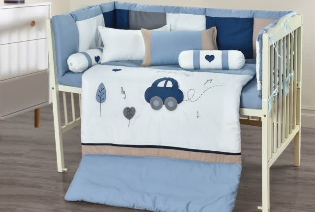 Cannon Baby Comforter Set 7 PCS - White & Blue