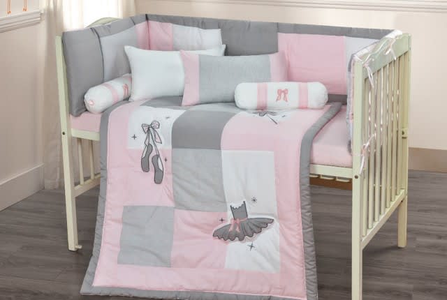 Cannon Baby Comforter Set 7 PCS - Pink & Grey