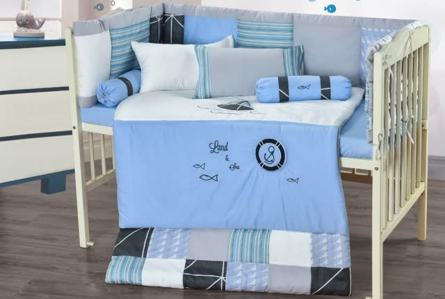 Cannon Baby Comforter Set 7 PCS - Blue & Grey & White
