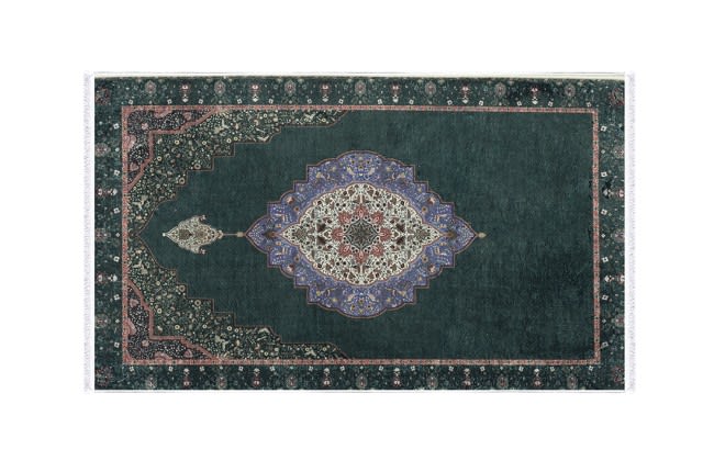 Memory Foam Prayer Carpet For Decor - Green