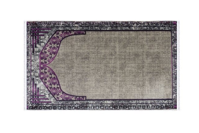 Memory Foam Prayer Carpet For Decor - Bronz & Grey