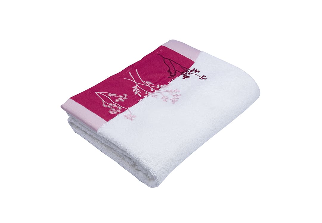 Hobby Cotton Towel 1 PC - Flora White ( 70 X 140 ) 