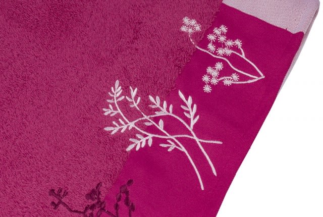 Hobby Cotton Towel 1 PC - Flora Fuchsia ( 70 X 140 ) 