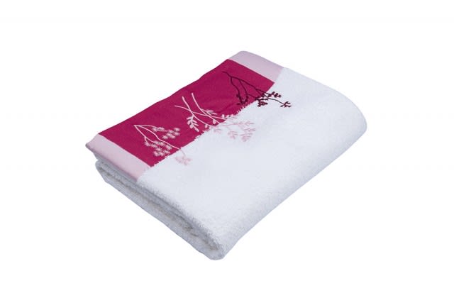 Hobby Cotton Towel 1 PC - Flora White ( 70 X 140 ) 