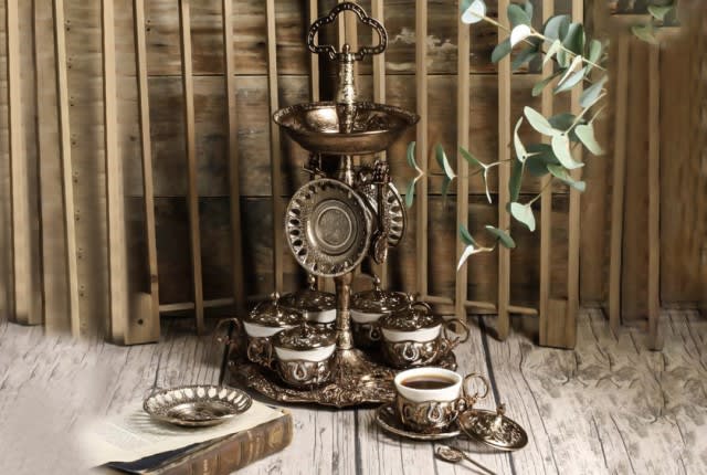 Turkish Royal Arabic-Coffee Serving Set 19 PCS - Bronze