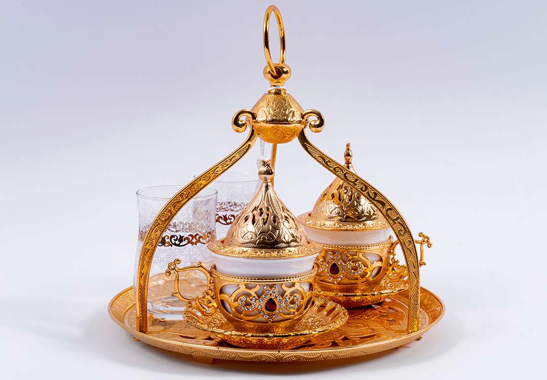 Royal Turkish - Arabic Coffee Serving Set 7 PCS - Gold