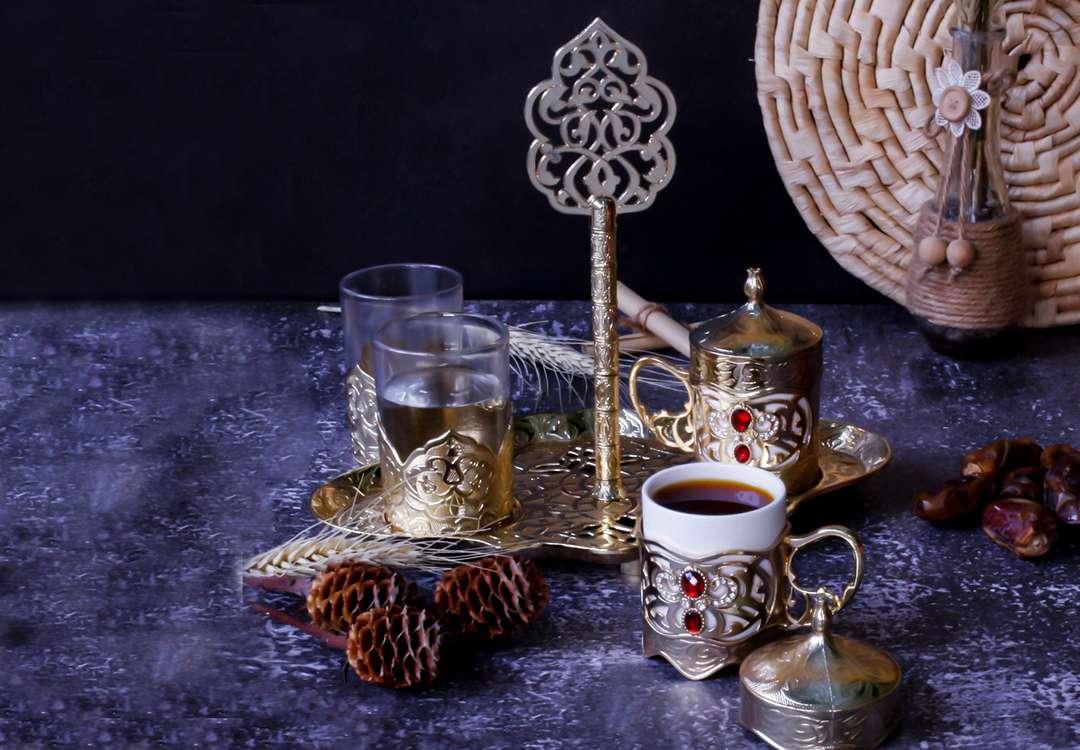 Royal Turkish Coffee Serving Set 5 PCS - Gold