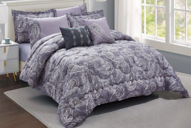 Valentini Comforter Set 8 PCS - King Purple