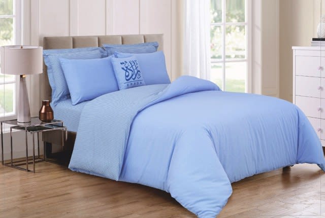 Erada Cannon Cotton Comforter Set 7 PCS - King Blue