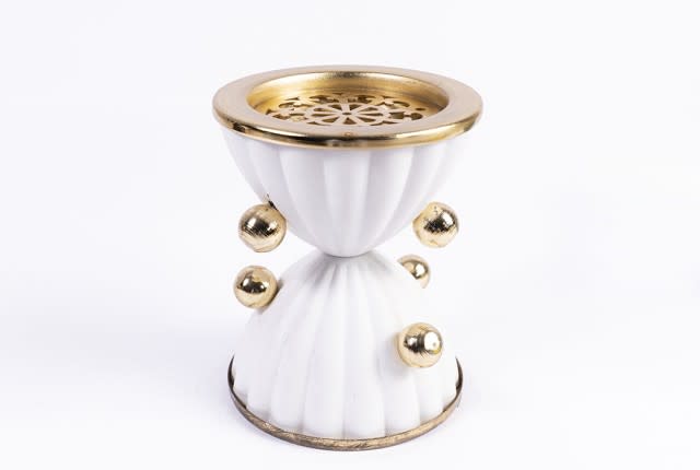 Luxury Incense Burner for Home - White & Gold