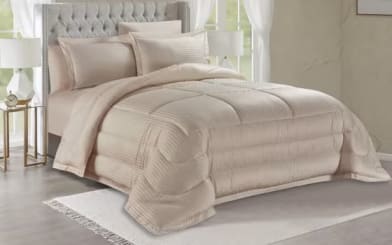 Valentini Striped Comforter Set 4 PCS - Single D.Beige
