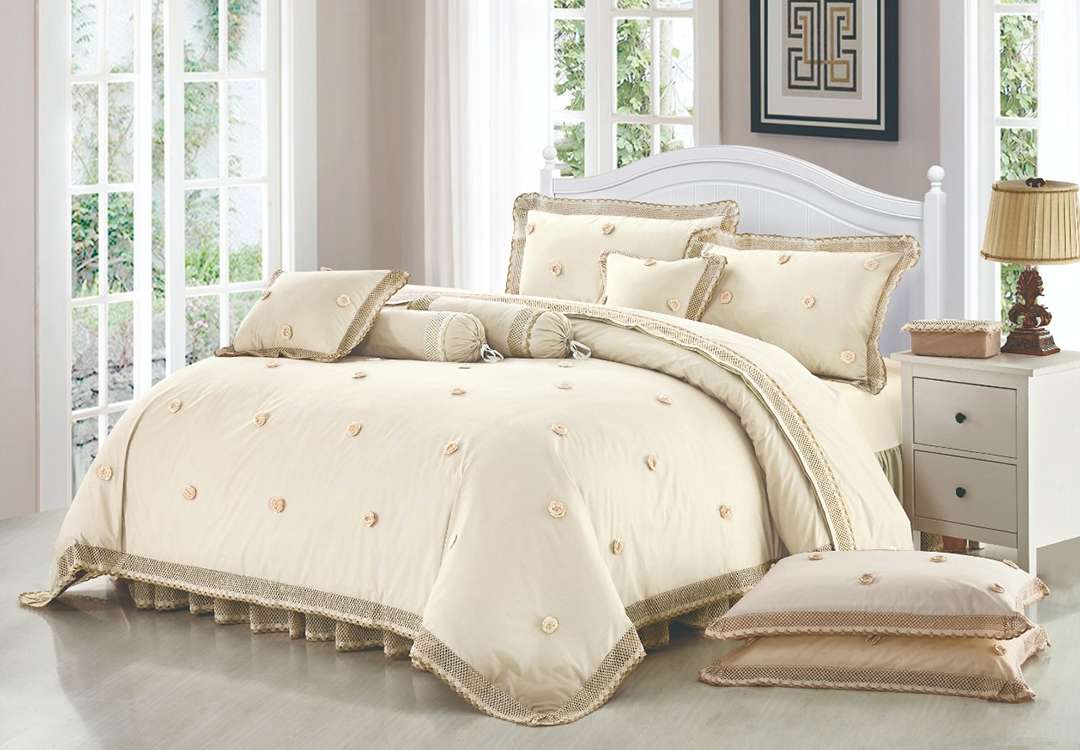 Elegance Danteel Comforter Set 4 PCS - Single Off White