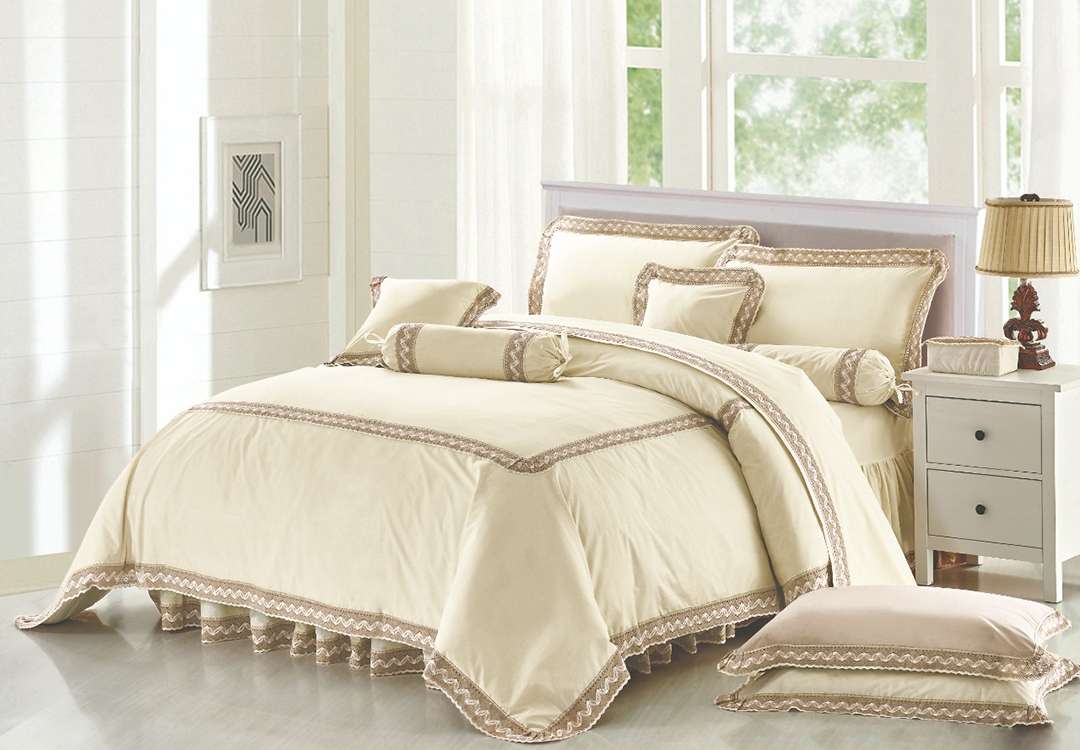 Elegance Danteel Comforter Set 4 PCS - Single Off White