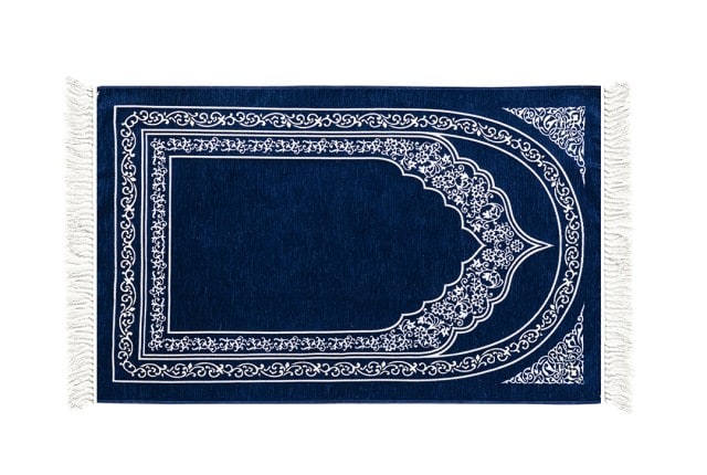 FCC Velvet Prayer Carpet with Bag- ( 115 X 70 ) cm - Blue