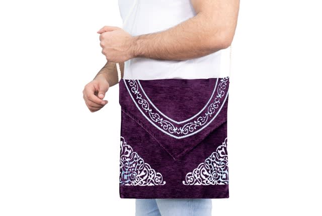 FCC Prayer Carpet with Bag For Decor - ( 115 X 70 ) cm - Purple