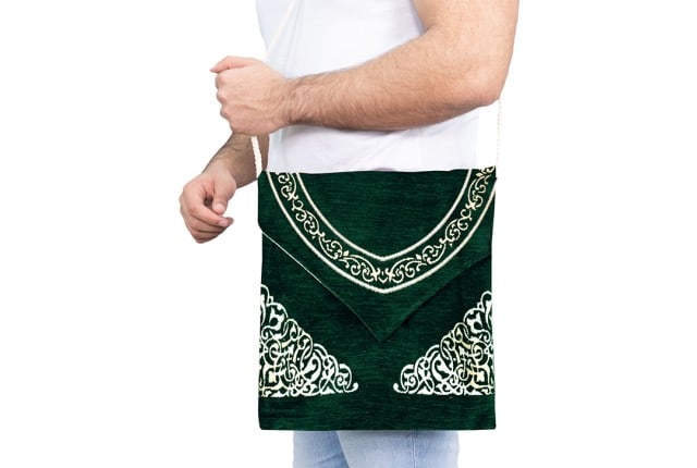 سجادة صلاة مع حقيبة للديكور من إف سي سي - ( 70 × 115 ) سم - أخضر