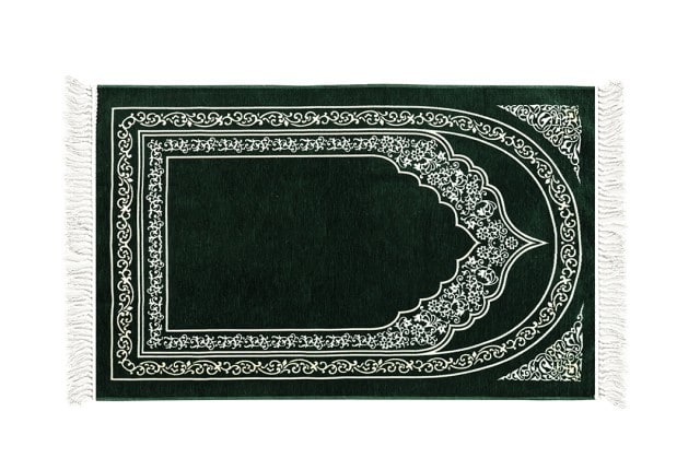 FCC Prayer Carpet with Bag For Decor - ( 115 X 70 ) cm - Green