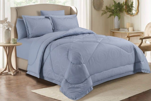 Cannon Comforter Set Jacquard 6 PCS - King Blue